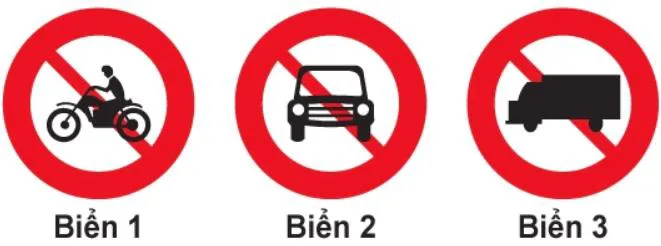 Hình câu 306: Biển nào báo hiệu cấm xe mô tô đi vào?