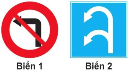 Hình câu 322: Biển nào xe được phép rẽ trái?