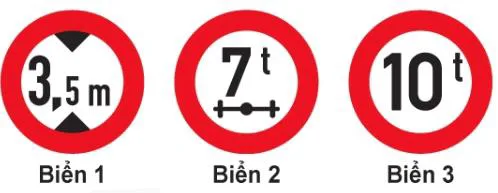 Hình câu 339: Biển số 3 có ý nghĩa như thế nào?