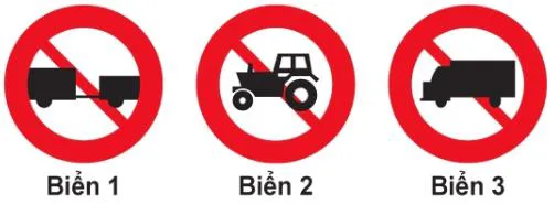 Hình câu 343: Biển nào cấm máy kéo?