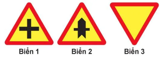 Hình câu 387: Biển nào báo hiệu "Đường giao nhau" của các tuyến đường cùng cấp?