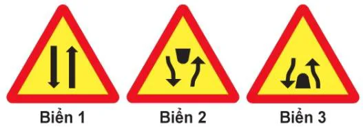 Hình câu 394: Biển nào báo hiệu "Kết thúc đường đôi"?