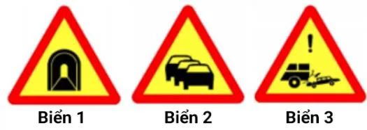 Biển báo nguy hiểm và cảnh báo – hình câu 410: Biển nào dưới đây báo hiệu đoạn đường hay xảy ra ùn tắc giao thông?