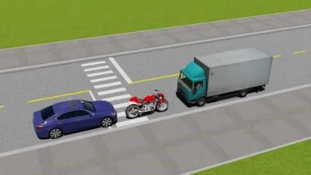 Hình câu 509: Xe nào đỗ vi phạm quy tắc giao thông?