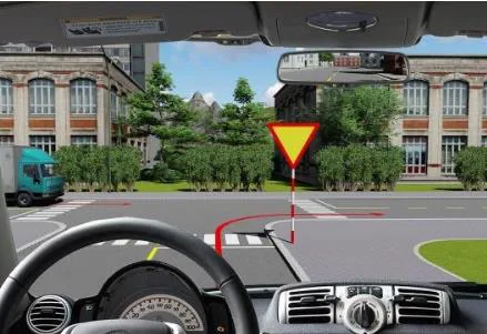 Hình câu 549: Xe nào đi trước là đúng quy tắc giao thông?