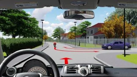 Hình câu 568: Các xe đi theo thứ tự nào là đúng quy tắc giao thông đường bộ?